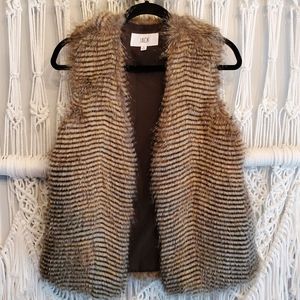 Jack by BB Dakota Striped Faux Fur Vest